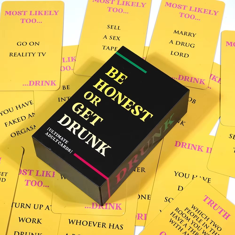 Be Honest or Get Drunk Ultimate Adult Card Game 77 Cards Party Board Games in Box English Version Drink Card Game - FLUFFI