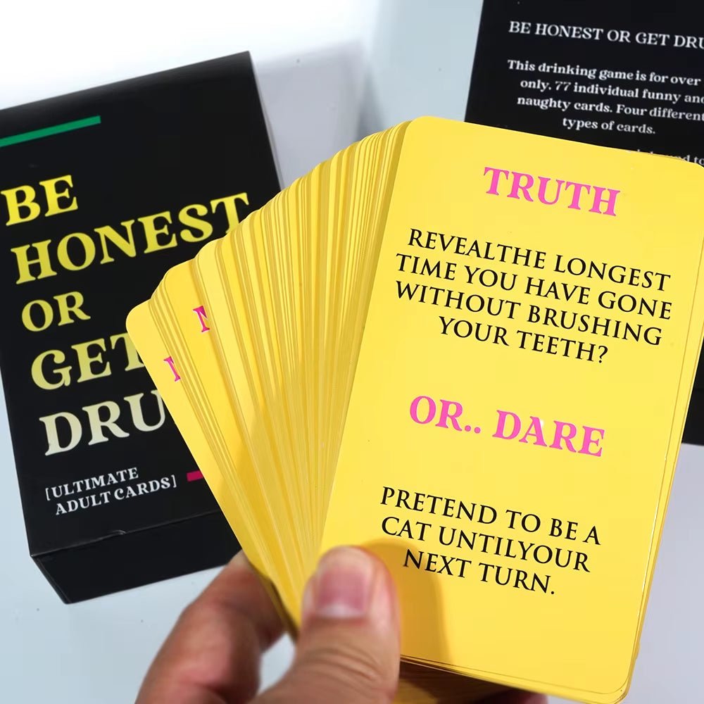 Be Honest or Get Drunk Ultimate Adult Card Game 77 Cards Party Board Games in Box English Version Drink Card Game - FLUFFI