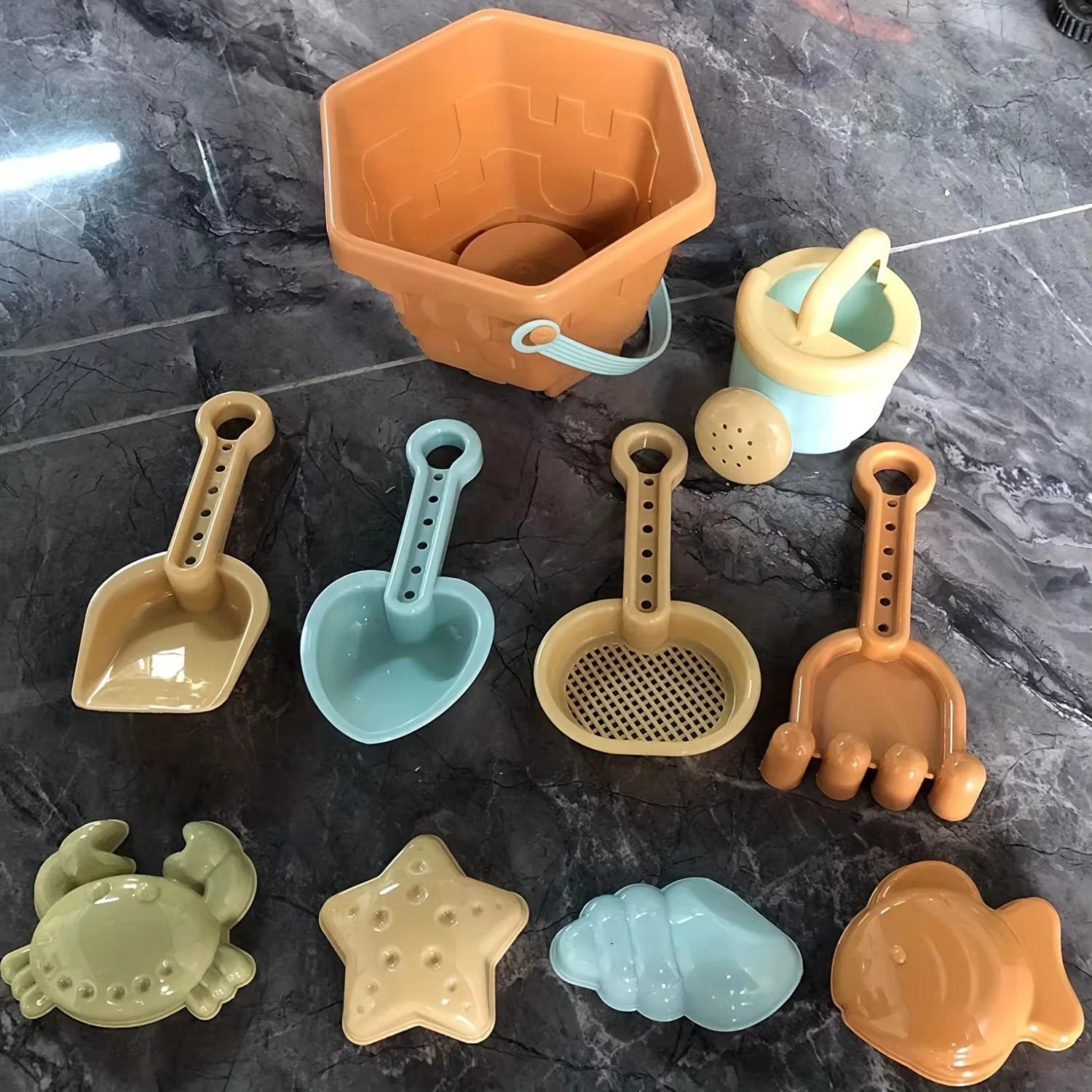 Beach Sand Toys Set with Dump Truck Car Toys for Toddlers Kids Outdoor Play Buckets Sand Shovels Animal Mold Sets Sandbox Toys - FLUFFI