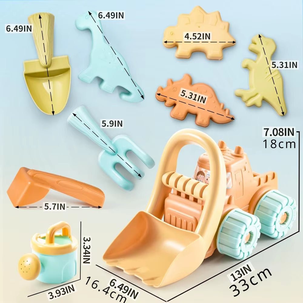 Beach Sand Toys Set with Dump Truck Car Toys for Toddlers Kids Outdoor Play Buckets Sand Shovels Animal Mold Sets Sandbox Toys - FLUFFI