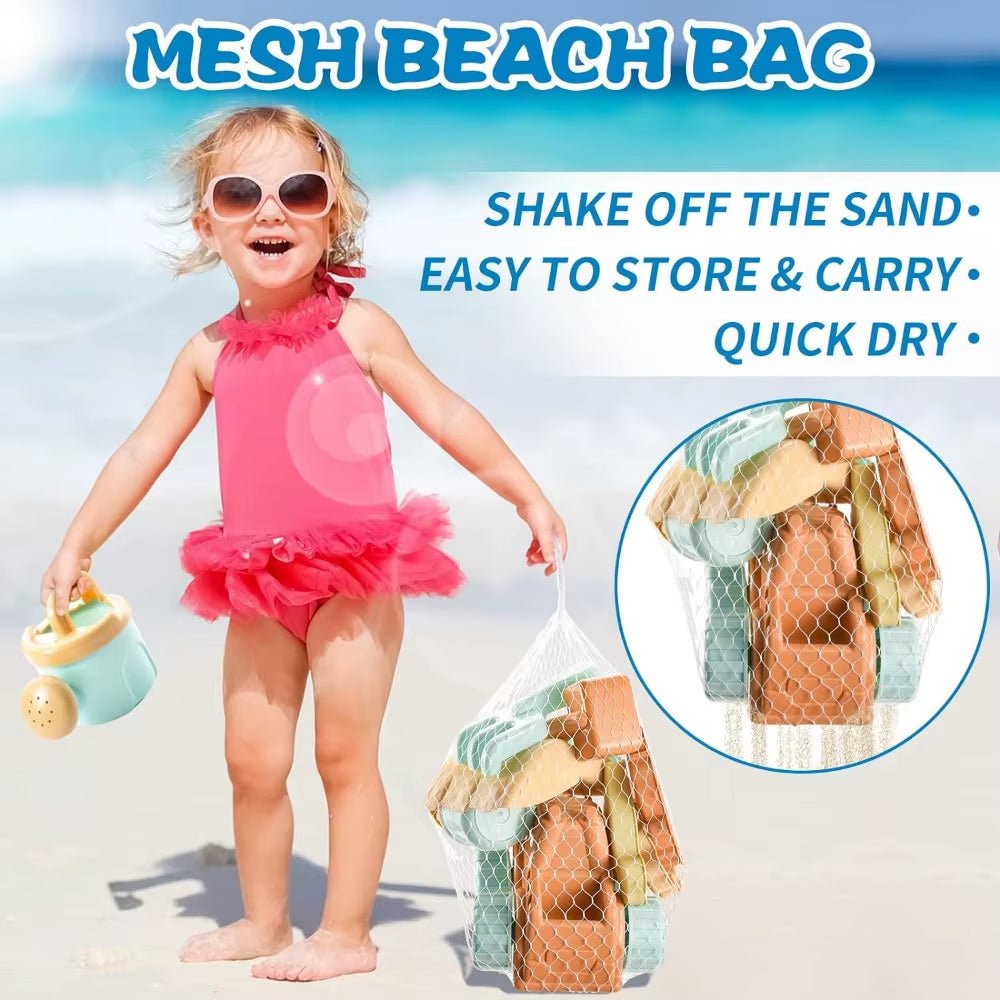 Beach Sand Toys Set with Dump Truck Car Toys for Toddlers Kids Outdoor Play Buckets Sand Shovels Animal Mold Sets Sandbox Toys - FLUFFI