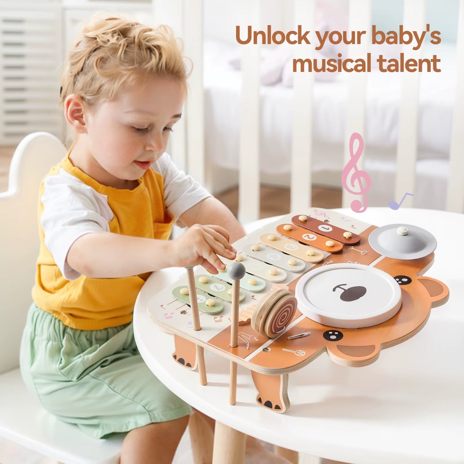 Bear Piano Xylophone - Baby Musical Instrument - Fine Finger Movement - FLUFFI