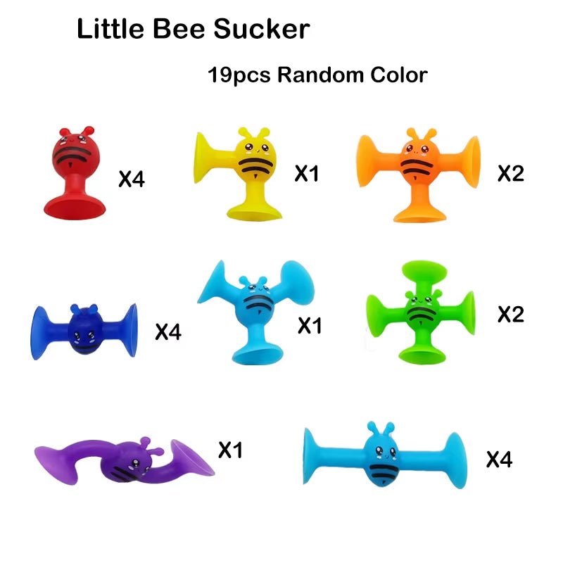 Bees Suction Cup Toy, Soft Building Blocks Pop Sucker,Small Throw Darts Set,Parent - Child Interactive Game - FLUFFI