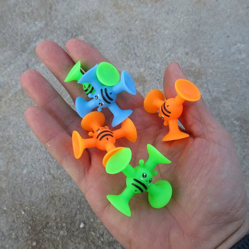 Bees Suction Cup Toy, Soft Building Blocks Pop Sucker,Small Throw Darts Set,Parent - Child Interactive Game - FLUFFI