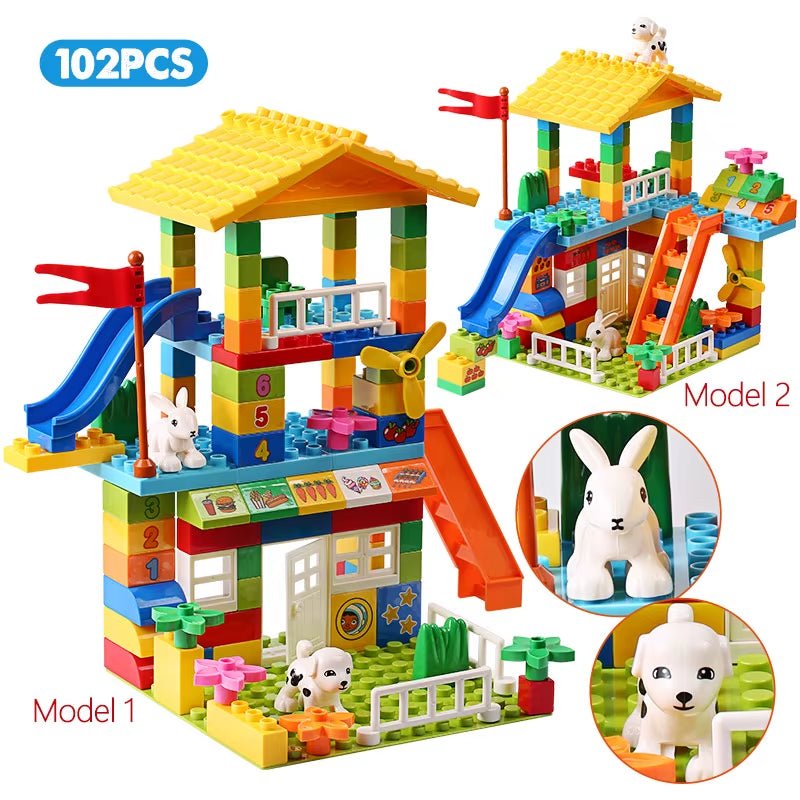 Big Particle Roof Blocks | Compatible City House | Big Size Slide - FLUFFI