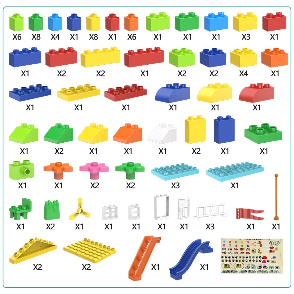 Big Particle Roof Blocks | Compatible City House | Big Size Slide - FLUFFI