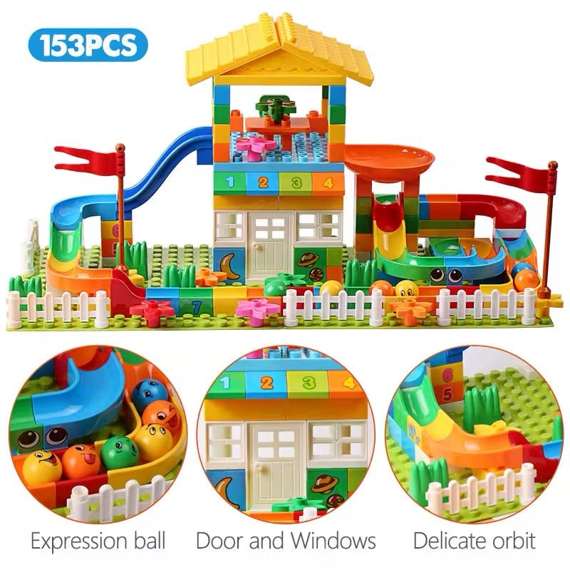 Big Particle Roof Blocks | Compatible City House | Big Size Slide - FLUFFI