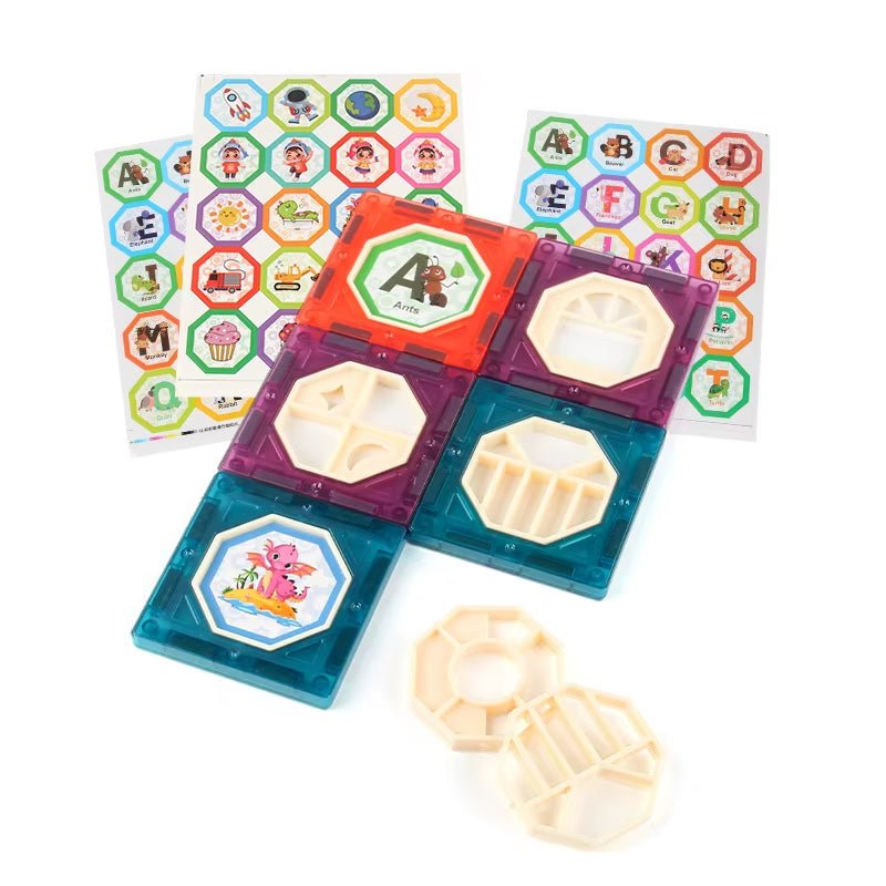 Big Size Magnetic Building Tiles 3D Building Blocks Construction Set Marble Run Magnet Blocks for Kids STEM Early Learning Toys - FLUFFI