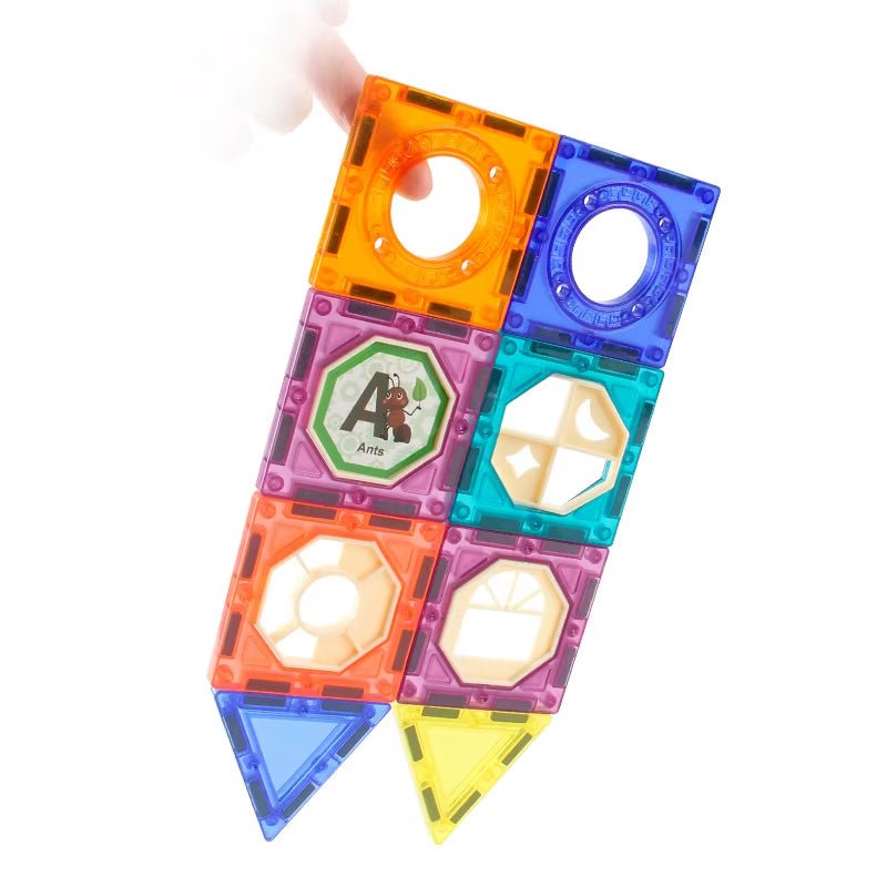 Big Size Magnetic Building Tiles 3D Building Blocks Construction Set Marble Run Magnet Blocks for Kids STEM Early Learning Toys - FLUFFI