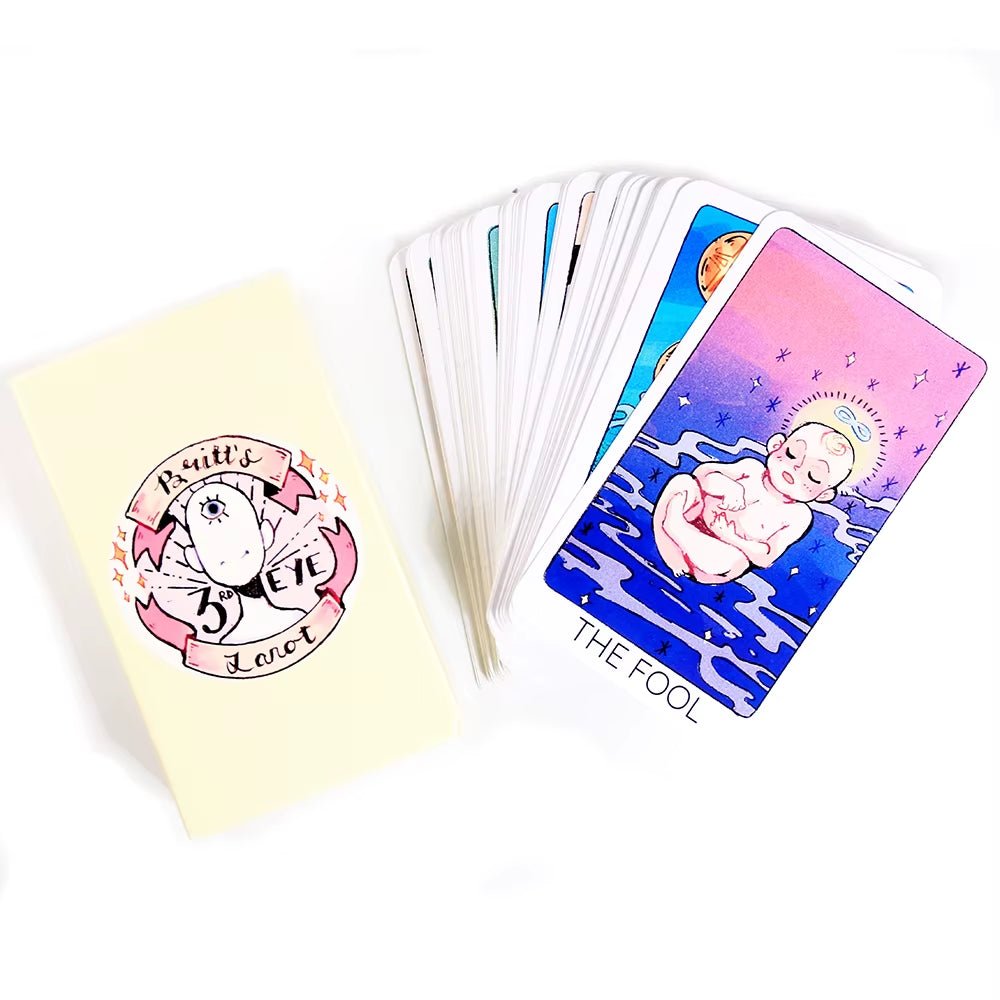 Britt'S Third Eye Tarot Britts Third Eye Tarot Deck Wih Guidebook Card Game Board - FLUFFI