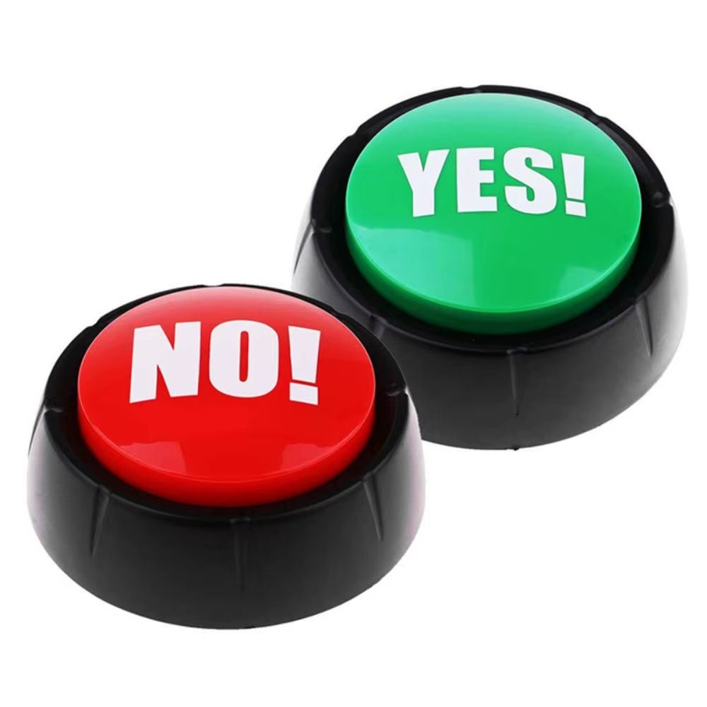 Button Sound Yes No Buttons Answer Buzzer Toy Buzzers Game Talking Party Dog Quiz Prank Funny Toys Show Recordable Wrong - FLUFFI