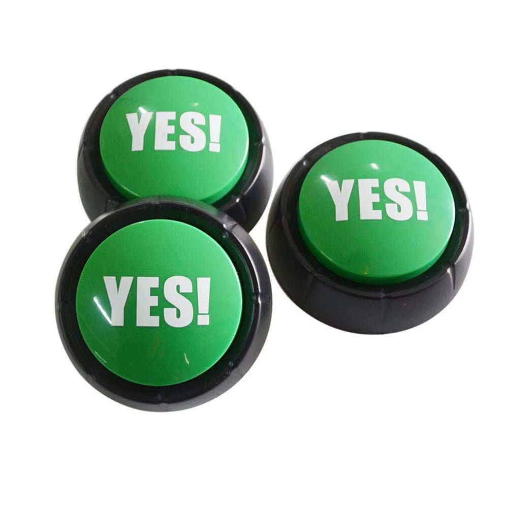 Button Sound Yes No Buttons Answer Buzzer Toy Buzzers Game Talking Party Dog Quiz Prank Funny Toys Show Recordable Wrong - FLUFFI