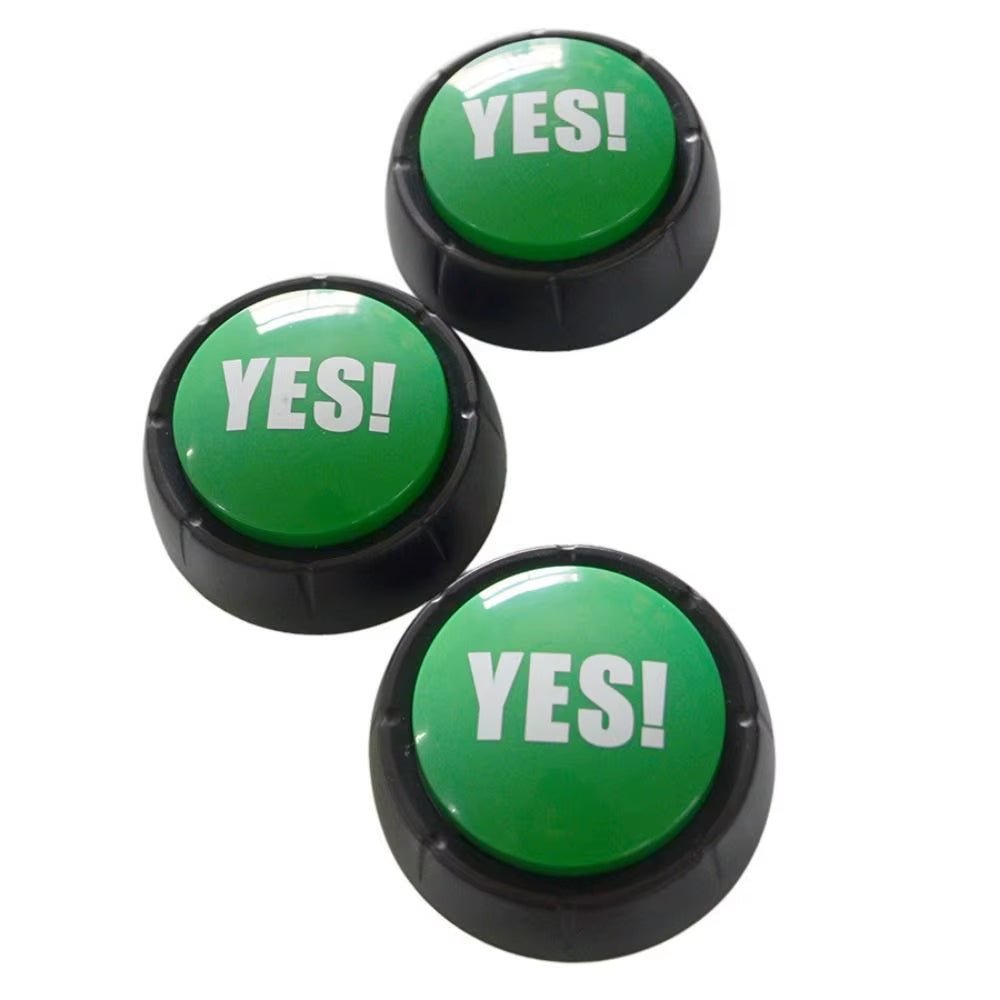 Button Sound Yes No Buttons Answer Buzzer Toy Buzzers Game Talking Party Dog Quiz Prank Funny Toys Show Recordable Wrong - FLUFFI