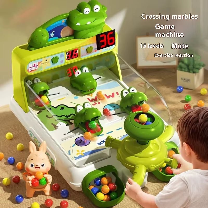 Cartoon Crocodile Table Games Pinball Shooting Machine Toys for Kids Dinosaur Themed Score Shooting Target Game with Light Music - FLUFFI