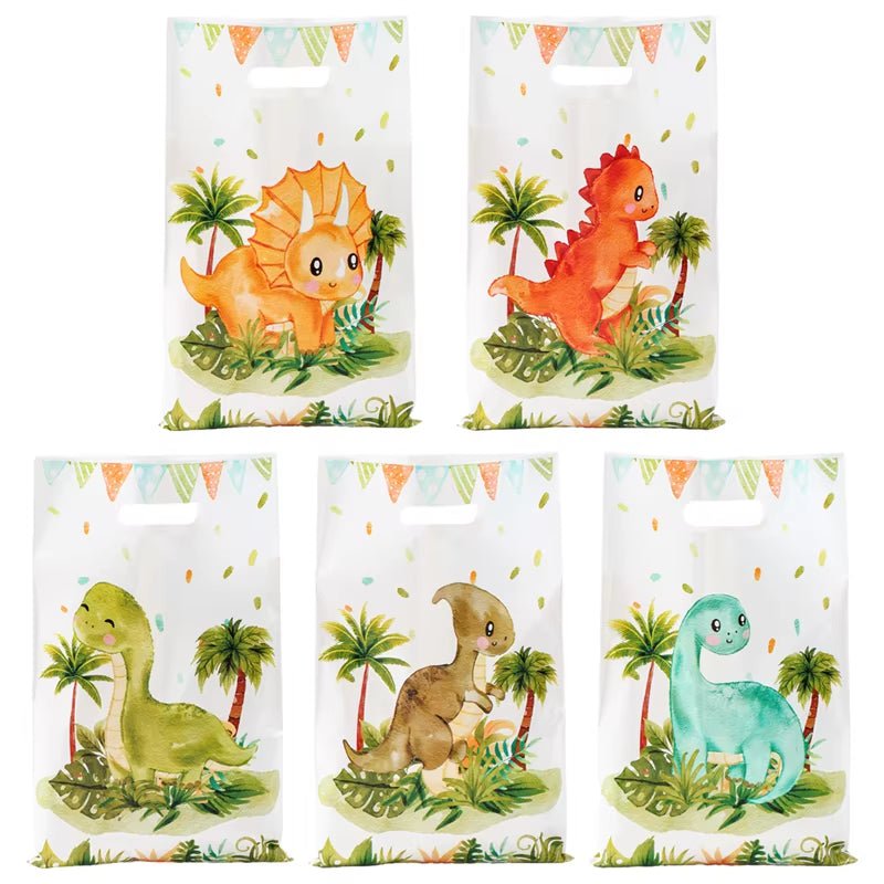 Cartoon Dinosaur Plastic Gift Bag Candy Bag Dinosaur Birthday Party Decor Kids Birthday Party Supplies Favors Baby Shower Decor - FLUFFI