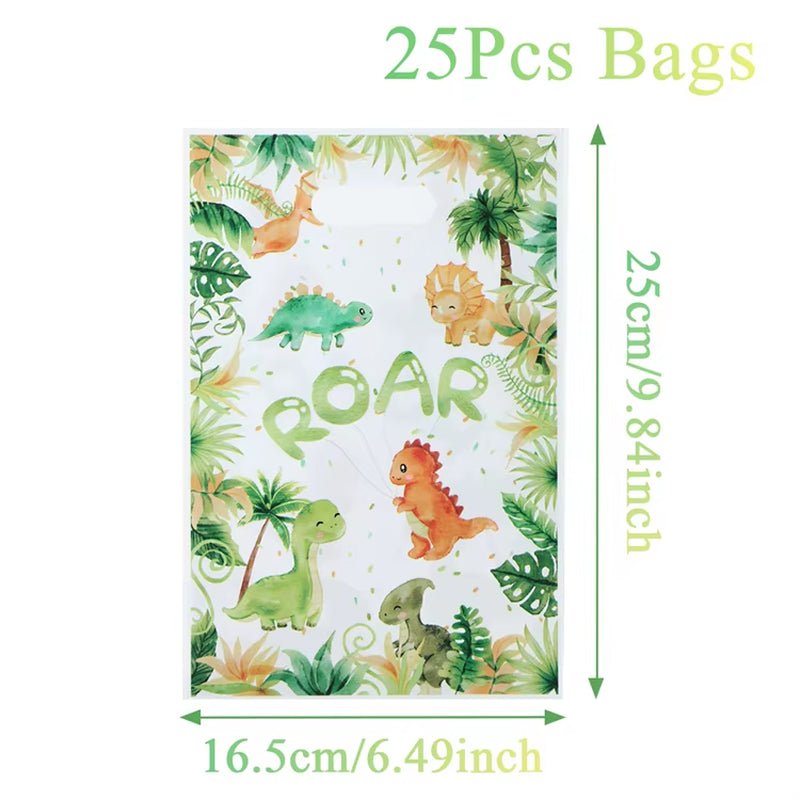 Cartoon Dinosaur Plastic Gift Bag Candy Bag Dinosaur Birthday Party Decor Kids Birthday Party Supplies Favors Baby Shower Decor - FLUFFI