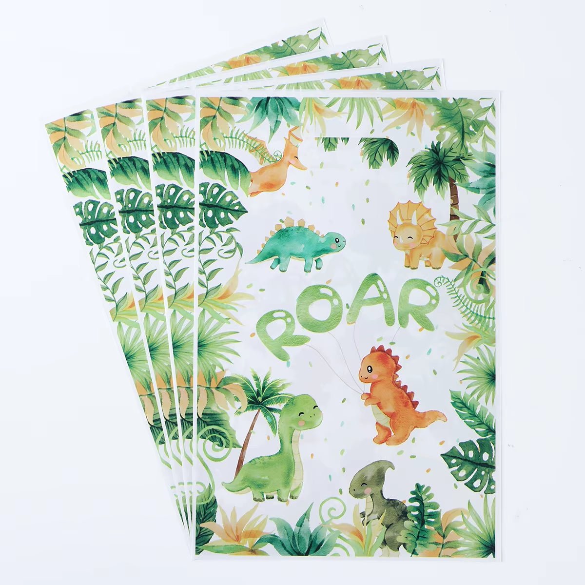 Cartoon Dinosaur Plastic Gift Bag Candy Bag Dinosaur Birthday Party Decor Kids Birthday Party Supplies Favors Baby Shower Decor - FLUFFI