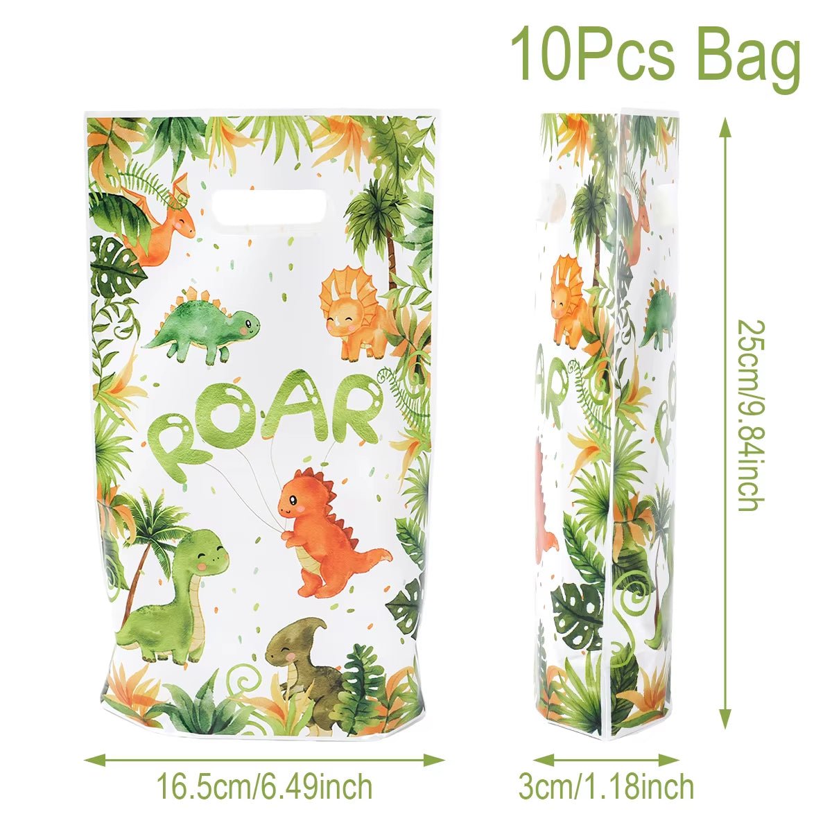Cartoon Dinosaur Plastic Gift Bag Candy Bag Dinosaur Birthday Party Decor Kids Birthday Party Supplies Favors Baby Shower Decor - FLUFFI