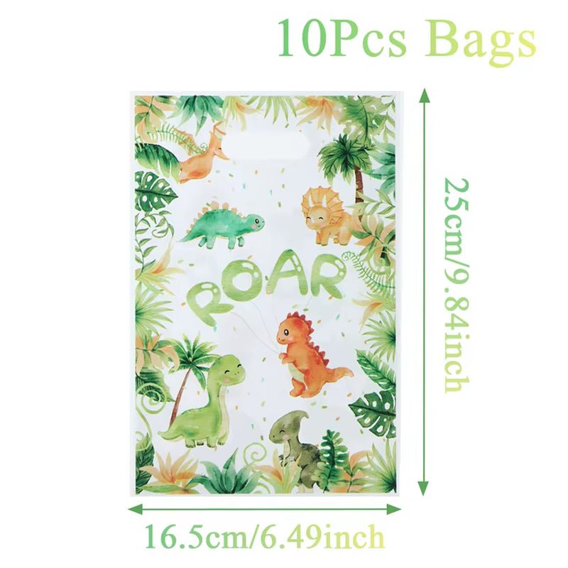 Cartoon Dinosaur Plastic Gift Bag Candy Bag Dinosaur Birthday Party Decor Kids Birthday Party Supplies Favors Baby Shower Decor - FLUFFI