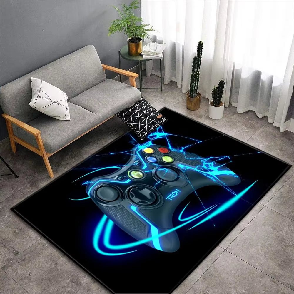 Cartoon Game Console Carpet for Living Room Video Game Children Player Area Rug Soft Anti - Slip Bedroom Entrance Floor Mat - FLUFFI