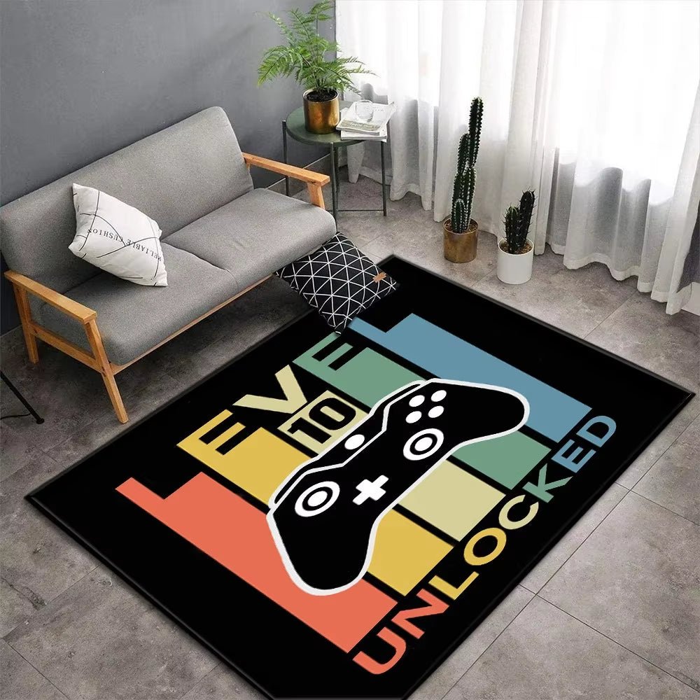 Cartoon Game Console Carpet for Living Room Video Game Children Player Area Rug Soft Anti - Slip Bedroom Entrance Floor Mat - FLUFFI