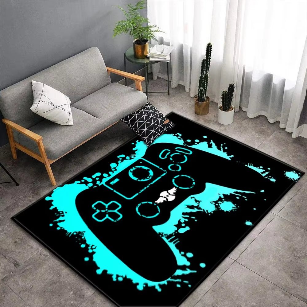 Cartoon Game Console Carpet for Living Room Video Game Children Player Area Rug Soft Anti - Slip Bedroom Entrance Floor Mat - FLUFFI