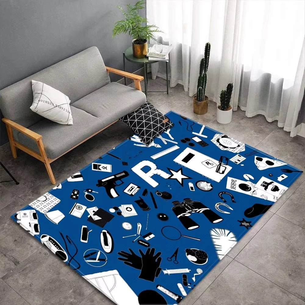 Cartoon Game Console Carpet for Living Room Video Game Children Player Area Rug Soft Anti - Slip Bedroom Entrance Floor Mat - FLUFFI