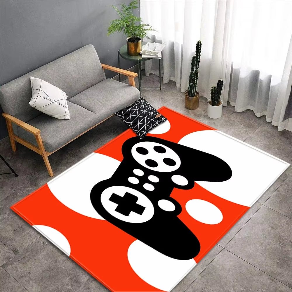 Cartoon Game Console Carpet for Living Room Video Game Children Player Area Rug Soft Anti - Slip Bedroom Entrance Floor Mat - FLUFFI