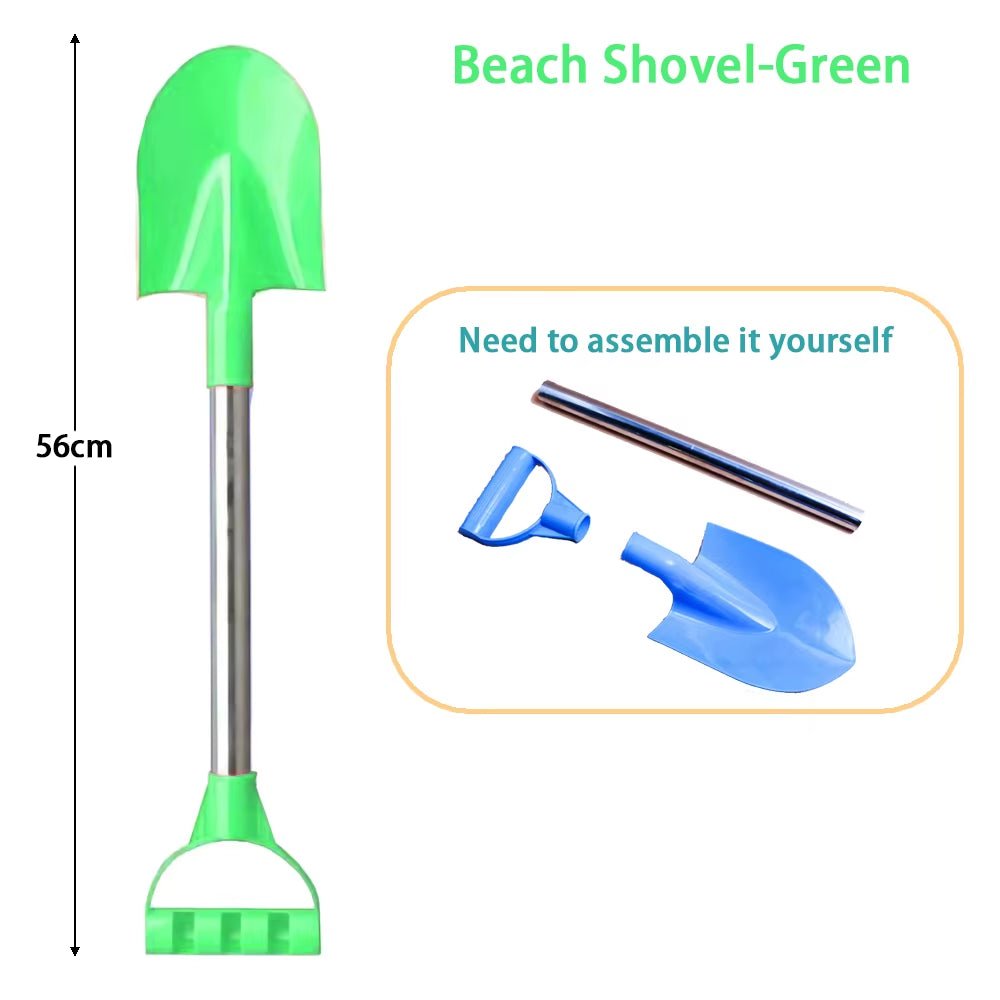 Children Beach Shovel 56Cm Stainless Steel Pointed Shovel Toy Sand Snow Thickened Play House Beach Shovel Outdoor - FLUFFI