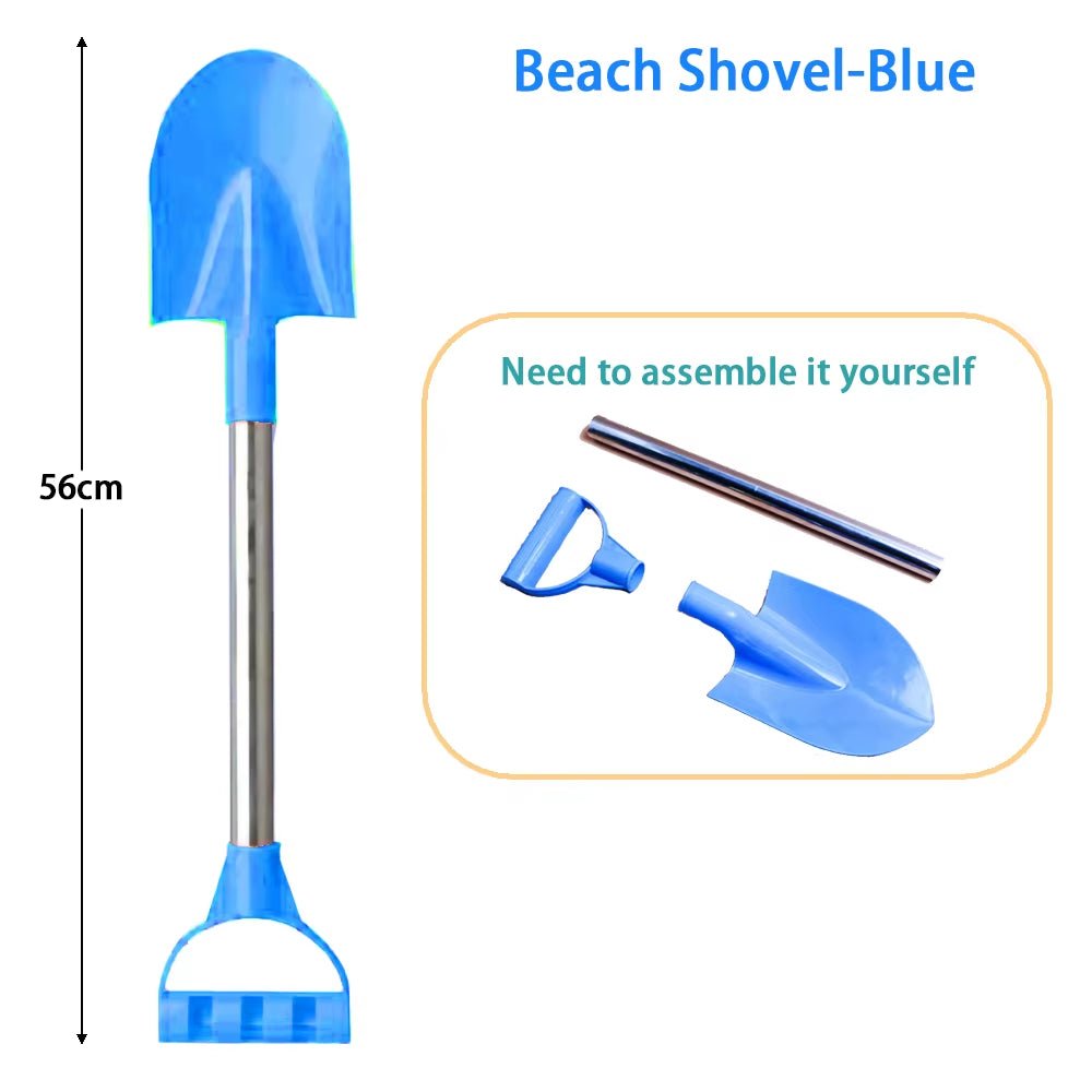 Children Beach Shovel 56Cm Stainless Steel Pointed Shovel Toy Sand Snow Thickened Play House Beach Shovel Outdoor - FLUFFI