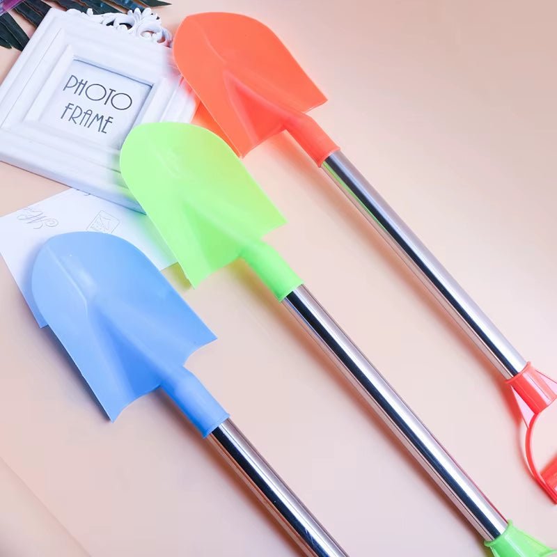 Children Beach Shovel 56Cm Stainless Steel Pointed Shovel Toy Sand Snow Thickened Play House Beach Shovel Outdoor - FLUFFI