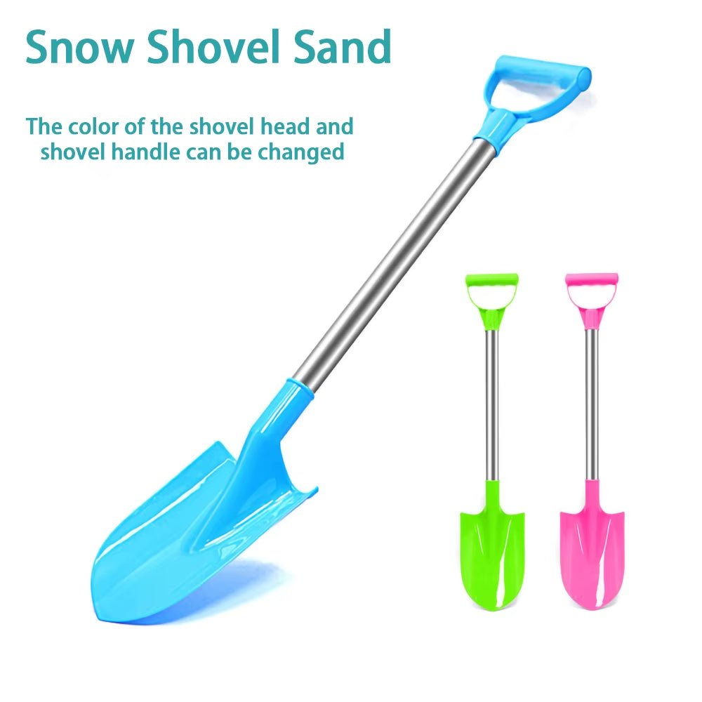 Children Beach Shovel 56Cm Stainless Steel Pointed Shovel Toy Sand Snow Thickened Play House Beach Shovel Outdoor - FLUFFI