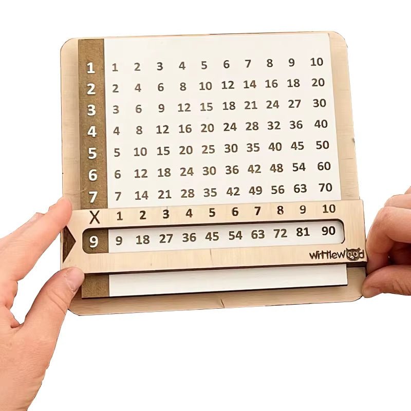 Children Wooden Slidable Multiplication Tables Montessori Toys Math Counting Board Teaching Tool Learn Educational Toys for Kids - FLUFFI