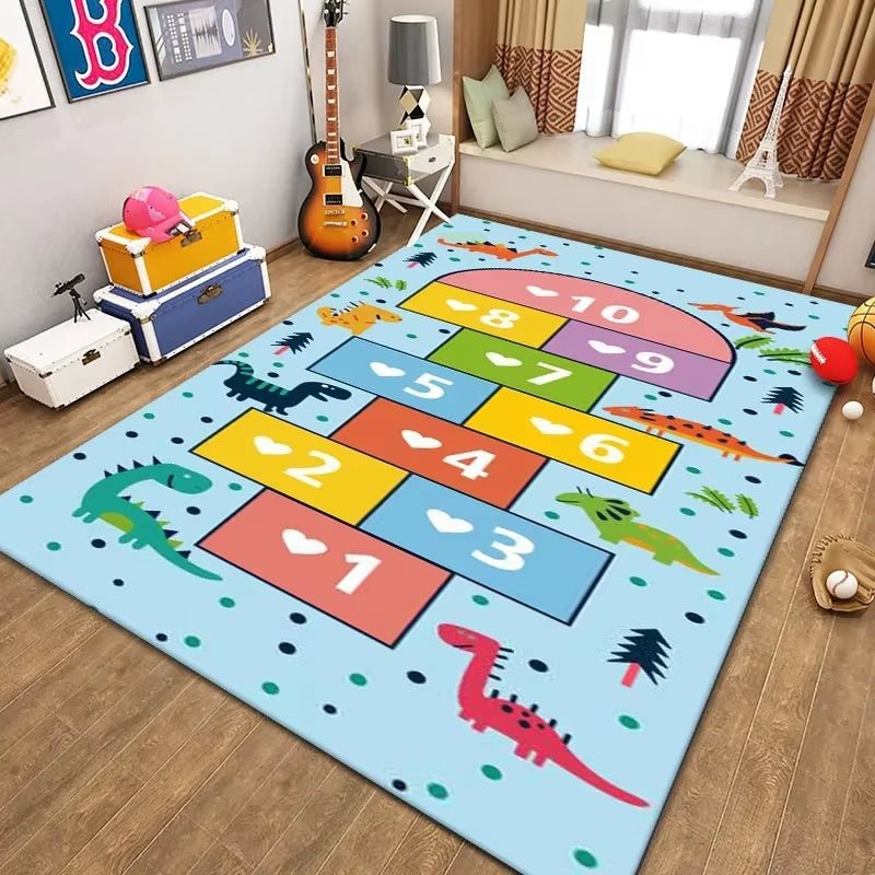 Children'S Hopscotch Boy Girl Cartoon Game Carpet Living Room Baby Cilming Non - Slip Indoor Mat Home Decoration Floor Rug - FLUFFI