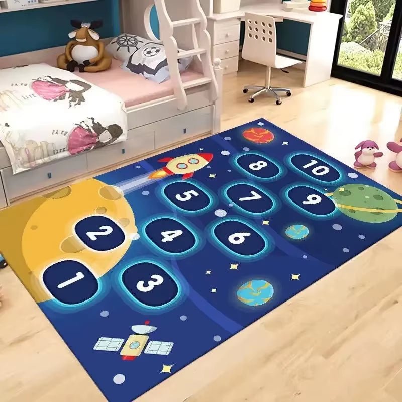 Children'S Hopscotch Boy Girl Cartoon Game Carpet Living Room Baby Cilming Non - Slip Indoor Mat Home Decoration Floor Rug - FLUFFI