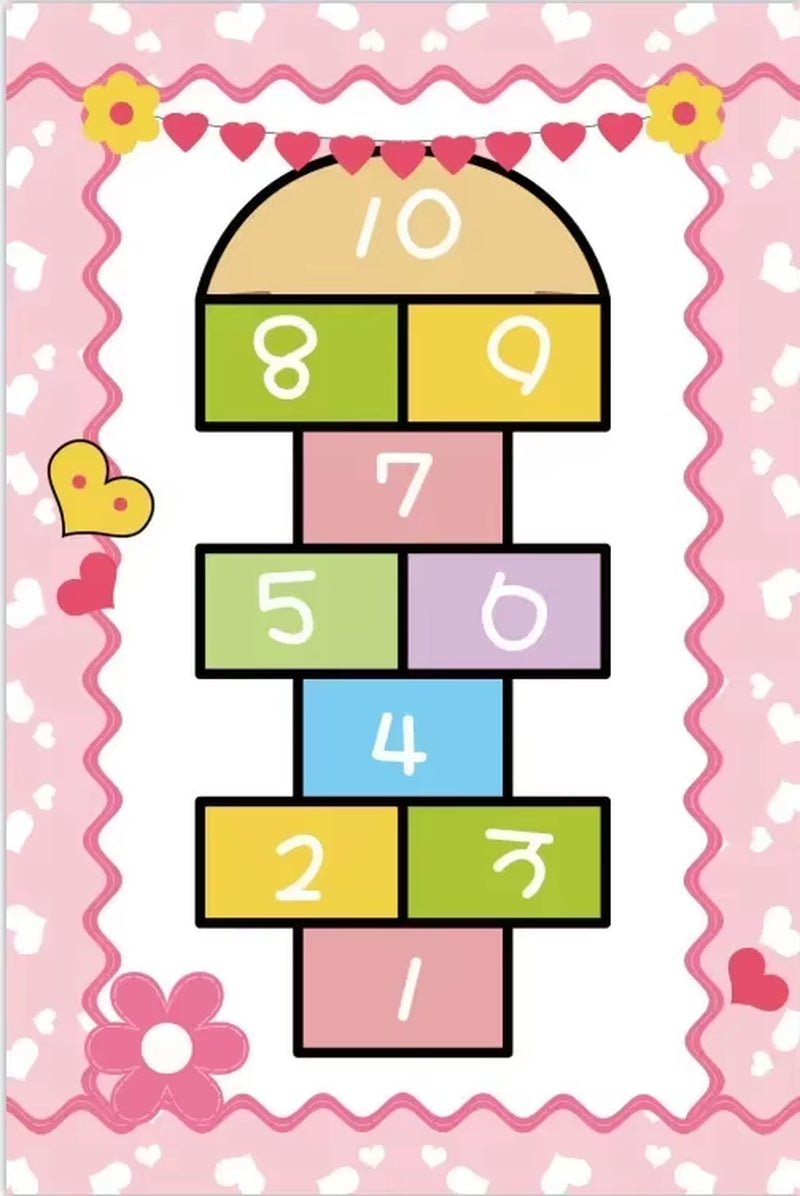 Children'S Hopscotch Boy Girl Cartoon Game Carpet Living Room Baby Cilming Non - Slip Indoor Mat Home Decoration Floor Rug - FLUFFI