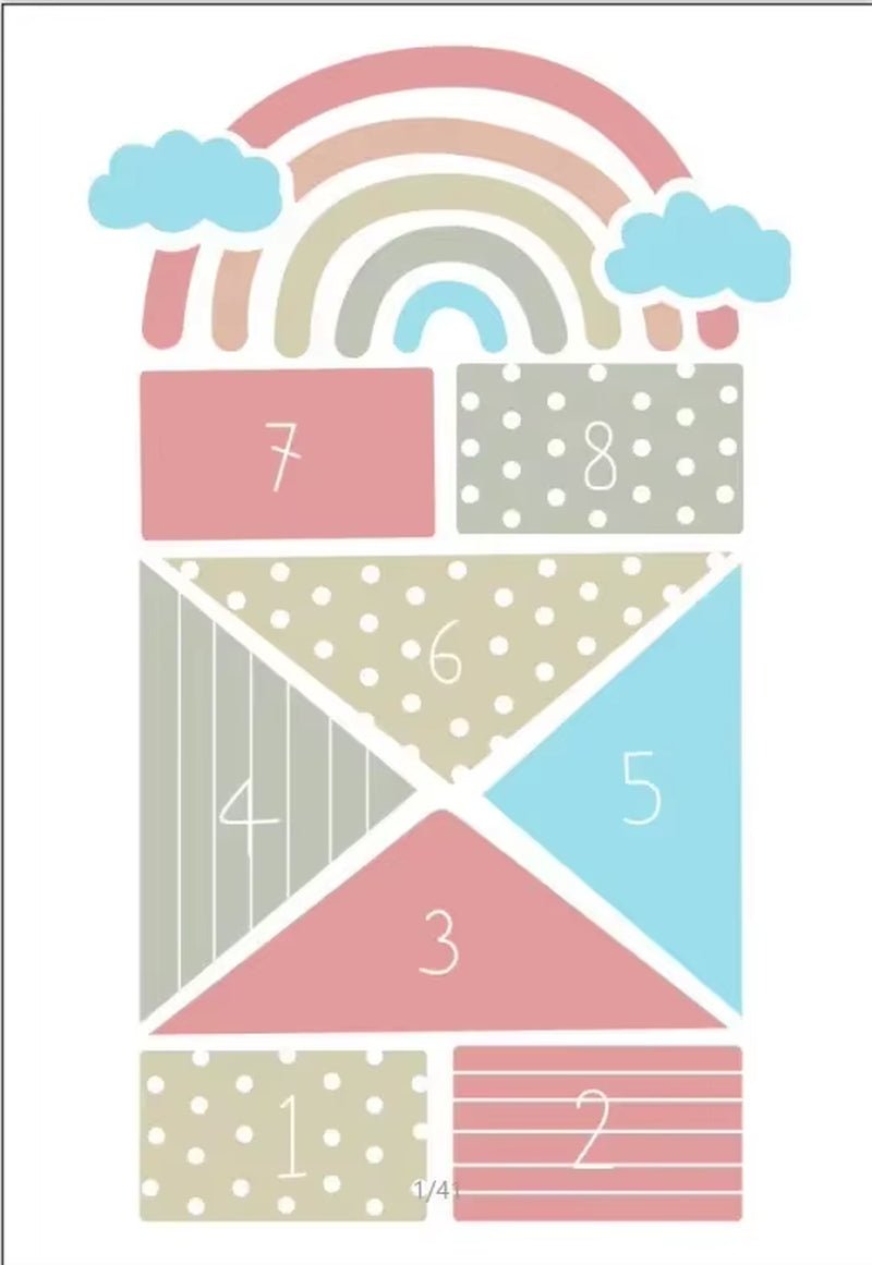 Children'S Hopscotch Boy Girl Cartoon Game Carpet Living Room Baby Cilming Non - Slip Indoor Mat Home Decoration Floor Rug - FLUFFI