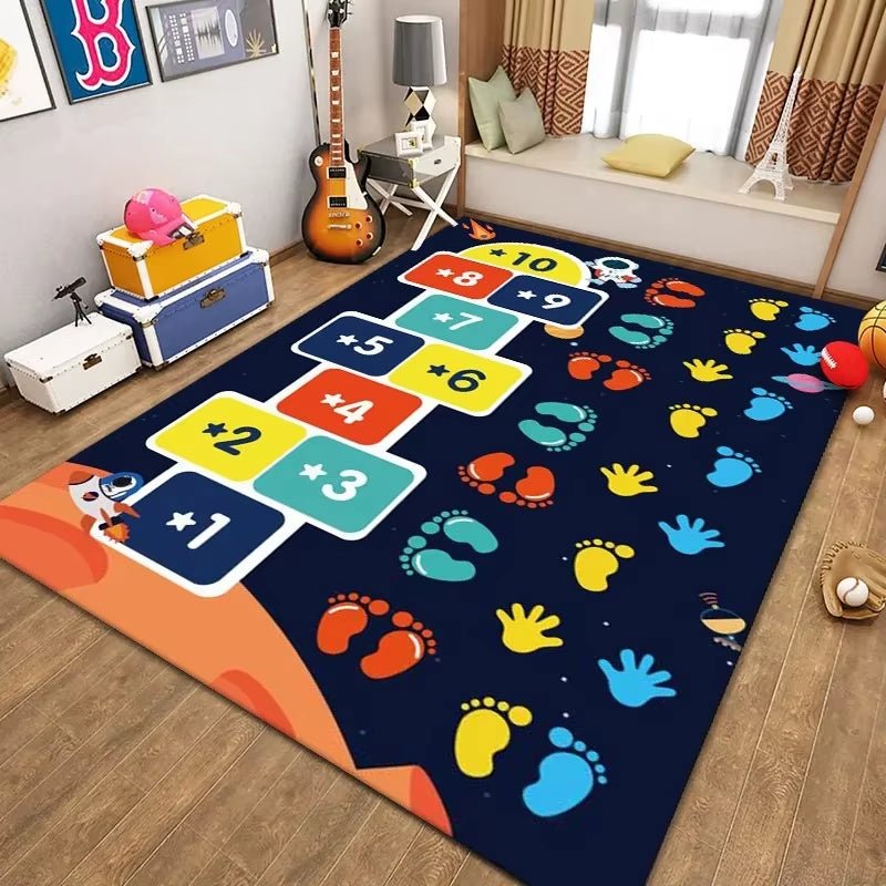 Children'S Hopscotch Boy Girl Cartoon Game Carpet Living Room Baby Cilming Non - Slip Indoor Mat Home Decoration Floor Rug - FLUFFI