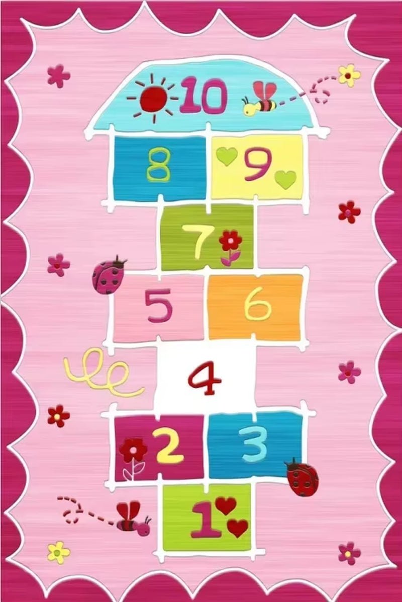 Children'S Hopscotch Boy Girl Cartoon Game Carpet Living Room Baby Cilming Non - Slip Indoor Mat Home Decoration Floor Rug - FLUFFI