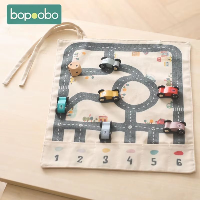 Children'S Montessori Traffic Toy 35*31 CM Baby City Traffic Road Map Game Wooden Car Educational Toy Gift Cartoon City Kid Game - FLUFFI