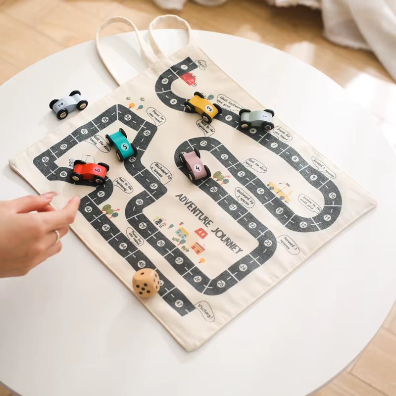 Children'S Montessori Traffic Toy 35*31 CM City Traffic Road Map Game Wooden Car Educational Toy Cartoon City Kid Game Gift - FLUFFI