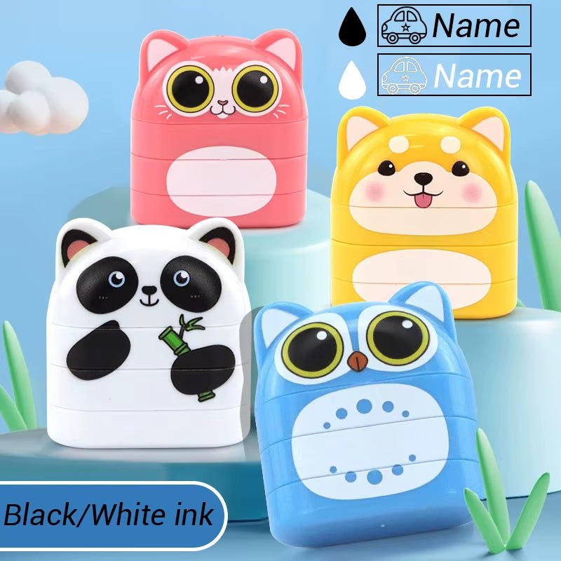 Children'S Name Seal Custom Double | Layer Black and White Ink - FLUFFI