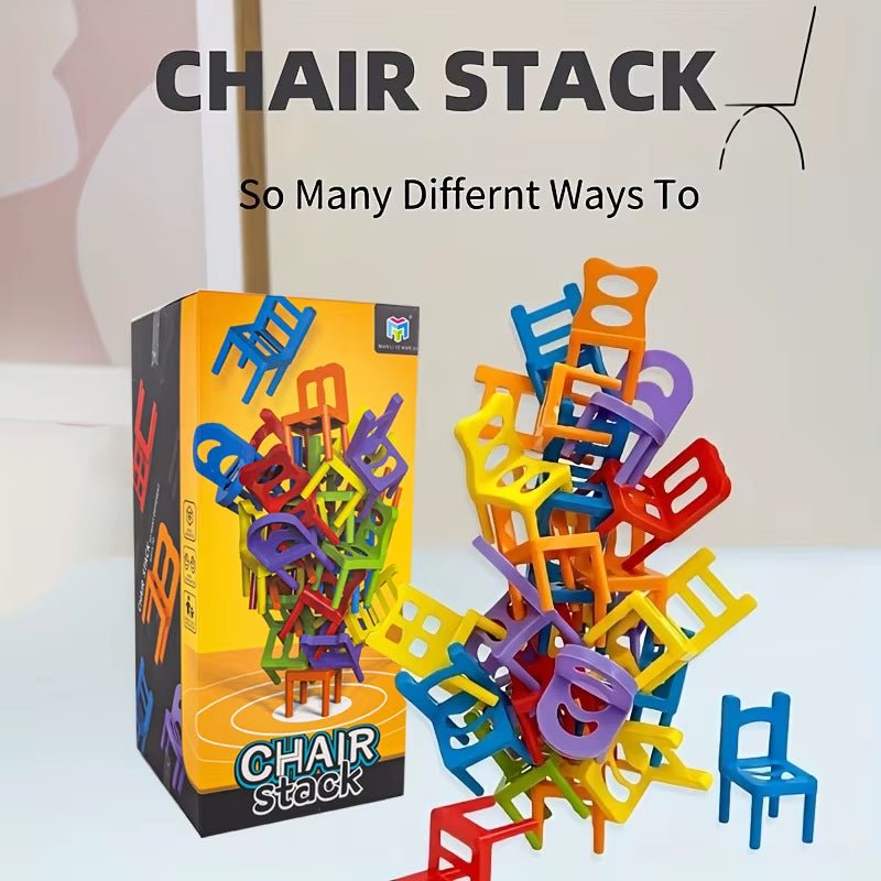 Children'S Puzzle Folding Chair Toy Parent - Child Interactive Game for Kids Chair Stack Party Game Juego Social Games - FLUFFI