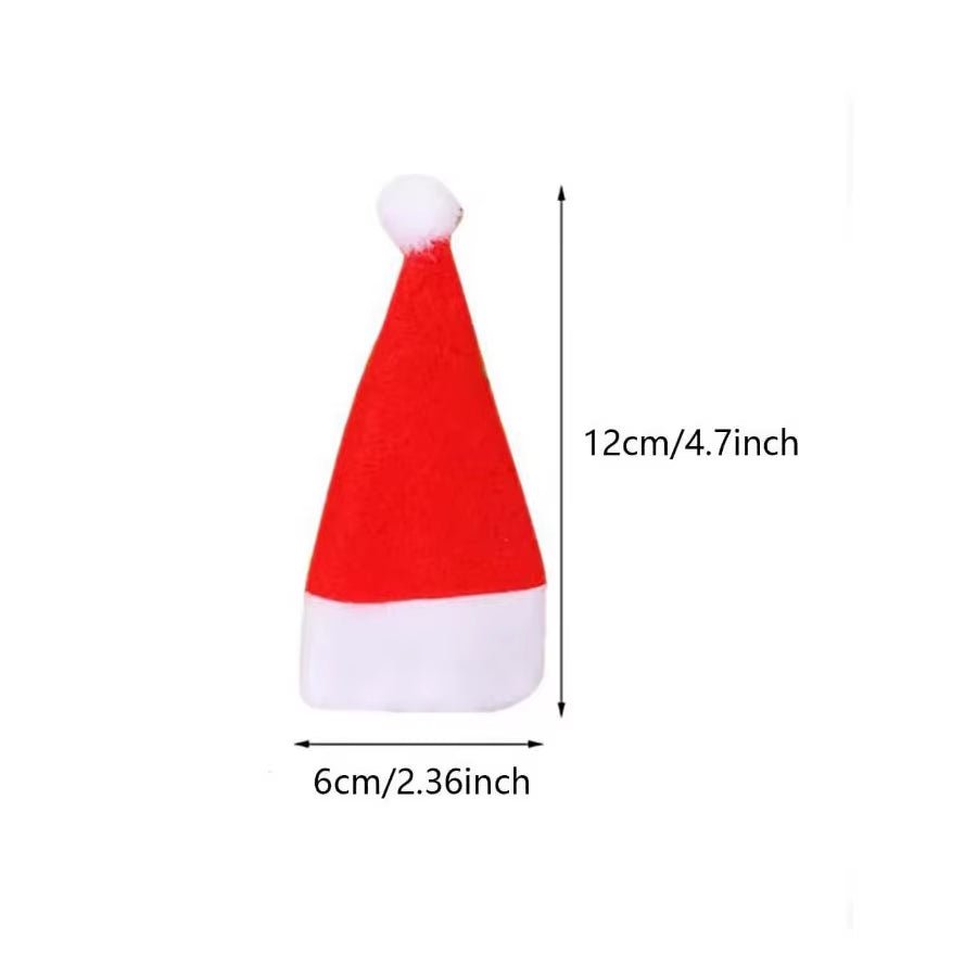 Christmas Decoration Tableware Holder Bag Christmas Hat Fork Knife Cutlery Bag Xmas Home Kitchen Decor Ornament Navidad New Year - FLUFFI