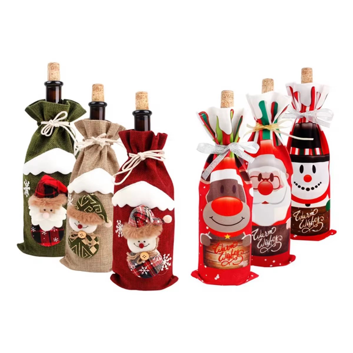 Christmas Wine Bottle Cover Merry Christmas Decorations for Home 2025 Xmas Ornaments Gift Navidad Noel Natal Happy New Year 2025 - FLUFFI