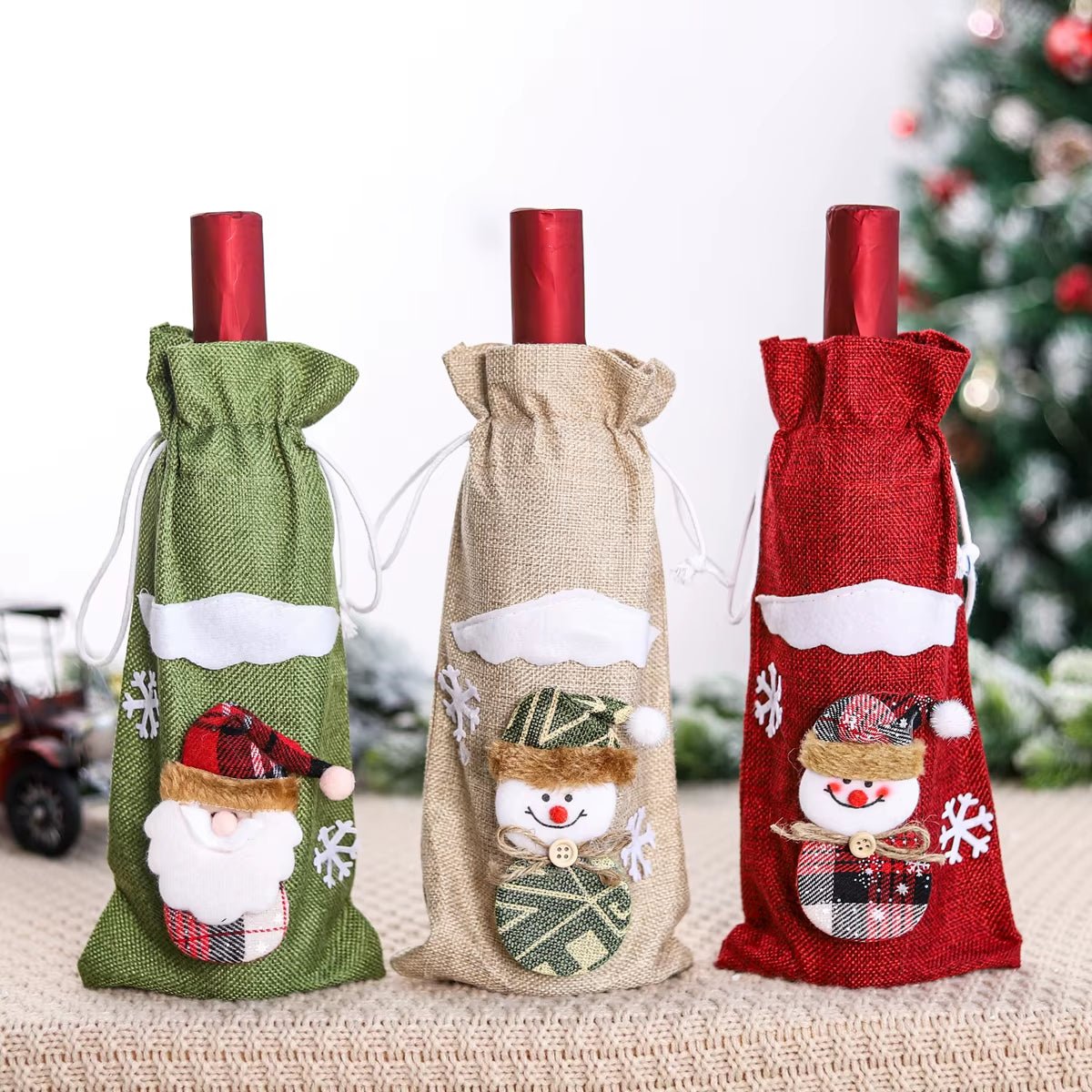 Christmas Wine Bottle Cover Merry Christmas Decorations for Home 2025 Xmas Ornaments Gift Navidad Noel Natal Happy New Year 2025 - FLUFFI