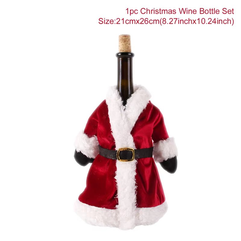 Christmas Wine Bottle Cover Merry Christmas Decorations for Home 2025 Xmas Ornaments Gift Navidad Noel Natal Happy New Year 2025 - FLUFFI