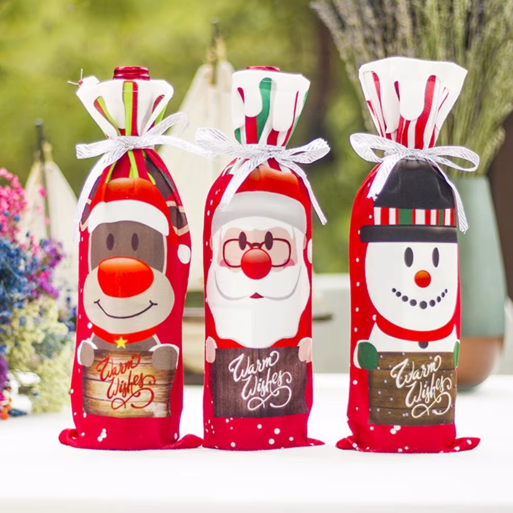 Christmas Wine Bottle Cover Merry Christmas Decorations for Home 2025 Xmas Ornaments Gift Navidad Noel Natal Happy New Year 2025 - FLUFFI