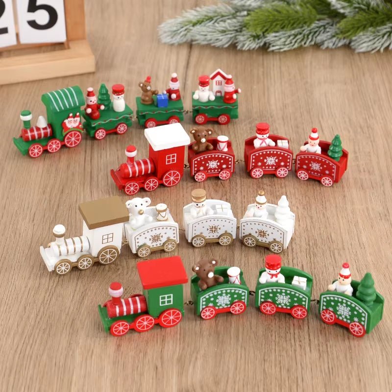 Christmas Wooden Train Ornament Merry Christmas Decoration for Home - FLUFFI