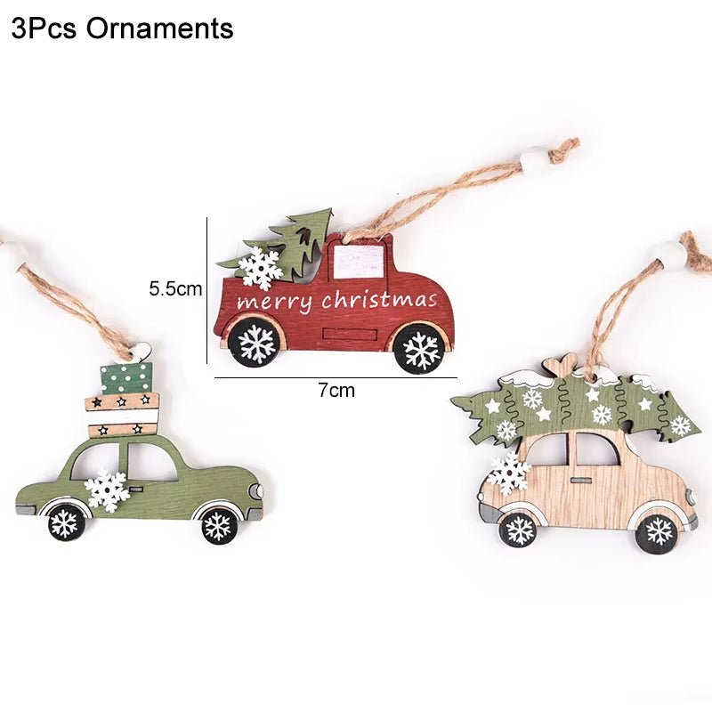 Christmas Wooden Train Ornament Merry Christmas Decoration for Home - FLUFFI